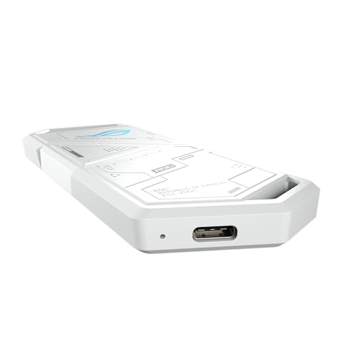 ASUS ROG Strix Arion White M.2 NVMe SSD Enclosure-USB3.2 Gen 2x1 Type-C (10Gbps), Dual USB-C to C & USB-C to A, Screwdriver-Free, Thermal Pads Included, Fits PCIe 2280/2260/2242/2230 M Key/B+M Key