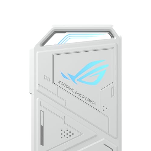 ASUS ROG Strix Arion White M.2 NVMe SSD Enclosure-USB3.2 Gen 2x1 Type-C (10Gbps), Dual USB-C to C & USB-C to A, Screwdriver-Free, Thermal Pads Included, Fits PCIe 2280/2260/2242/2230 M Key/B+M Key