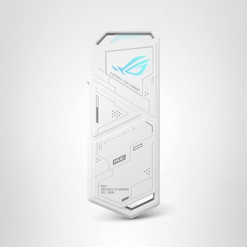 ASUS ROG Strix Arion White M.2 NVMe SSD Enclosure-USB3.2 Gen 2x1 Type-C (10Gbps), Dual USB-C to C & USB-C to A, Screwdriver-Free, Thermal Pads Included, Fits PCIe 2280/2260/2242/2230 M Key/B+M Key
