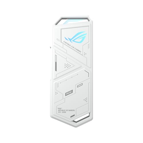 ASUS ROG Strix Arion White M.2 NVMe SSD Enclosure-USB3.2 Gen 2x1 Type-C (10Gbps), Dual USB-C to C & USB-C to A, Screwdriver-Free, Thermal Pads Included, Fits PCIe 2280/2260/2242/2230 M Key/B+M Key