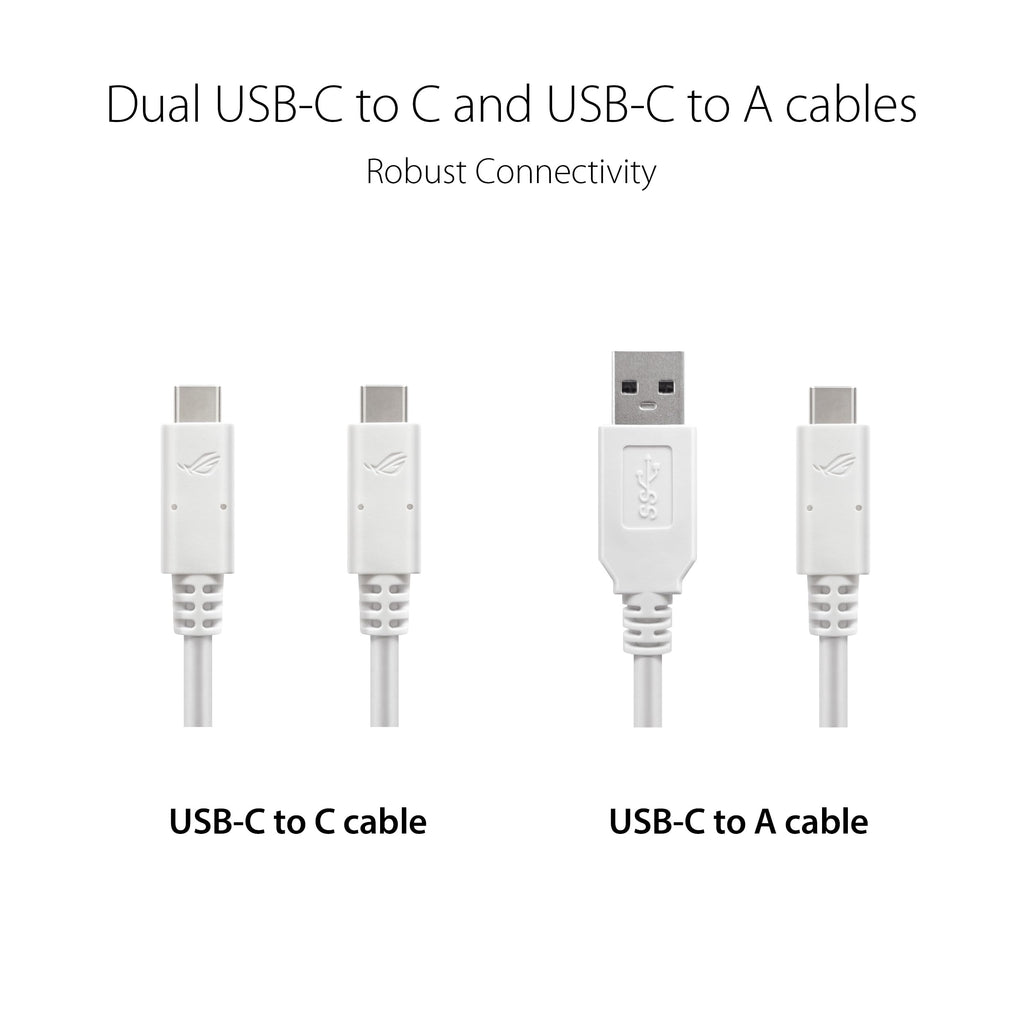 ASUS ROG Strix Arion White M.2 NVMe SSD Enclosure-USB3.2 Gen 2x1 Type-C (10Gbps), Dual USB-C to C & USB-C to A, Screwdriver-Free, Thermal Pads Included, Fits PCIe 2280/2260/2242/2230 M Key/B+M Key