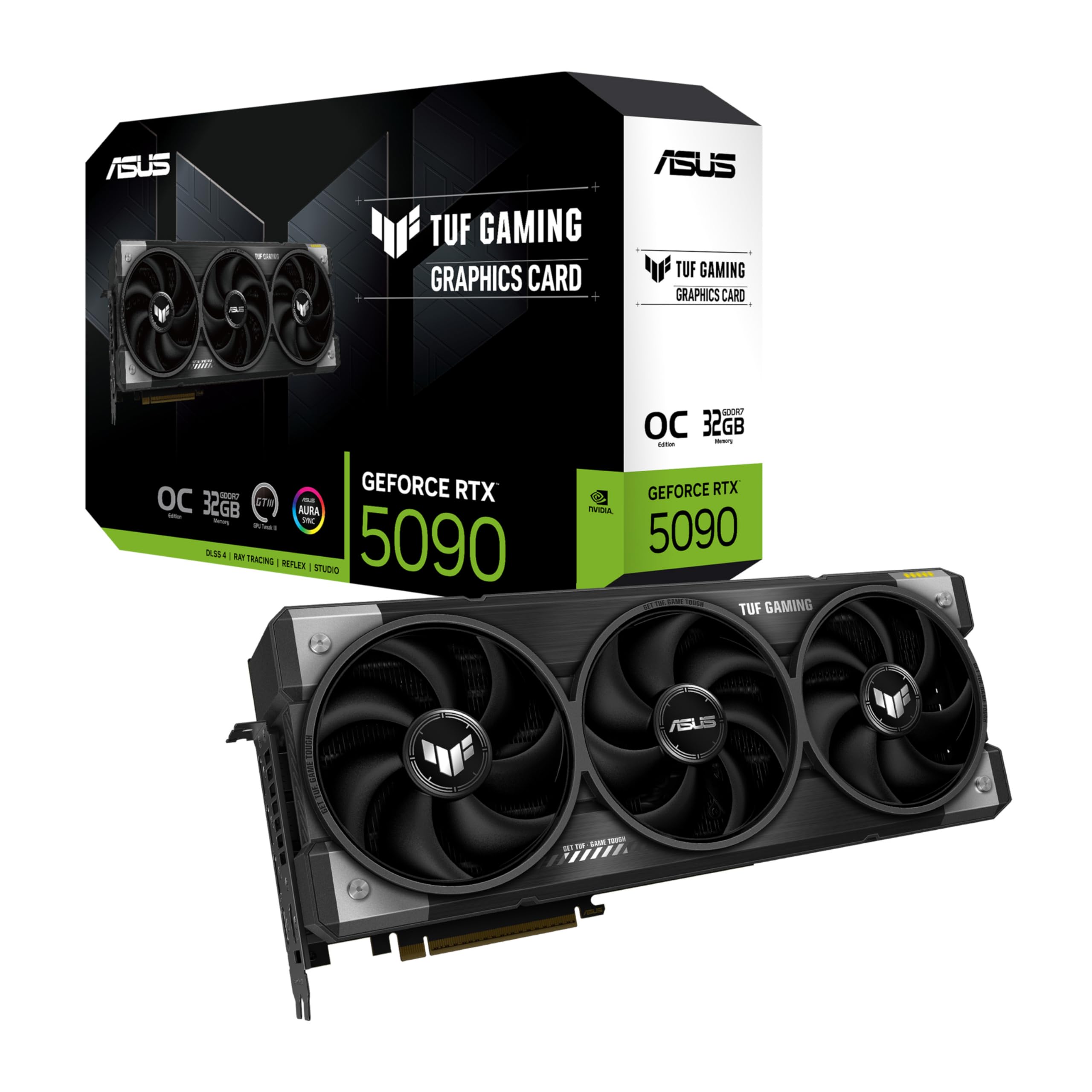 ASUS ROG Astral GeForce RTX™ 5090 OC Edition Graphics Card, NVIDIA (PCIe® 5.0, 32GB GDDR7, HDMI®/DP 2.1, 3.8-Slot, 4-Fan Design, Axial-tech Fans, Patented Vapor Chamber, Phase-Change GPU Thermal Pad)