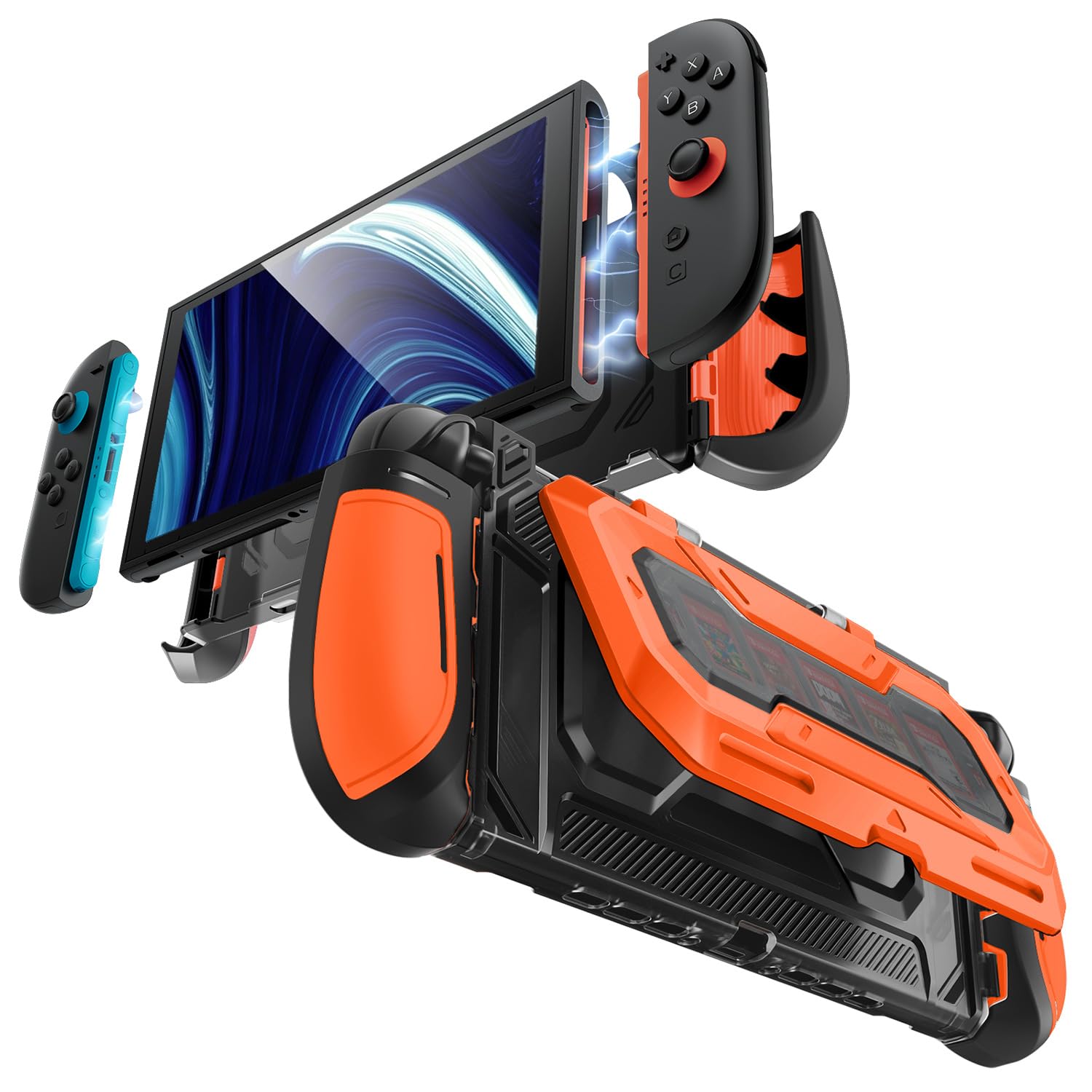 Mumba Dockable for Nintendo Switch 2 Case with Flip Stand, [Titan] Ergonomic Switch 2 Grip Protective Cover Holds 5 Game Cards & 2 TF Cards TPU Accessories and Quick-Release Joy-Con Design(Black) - Image #0