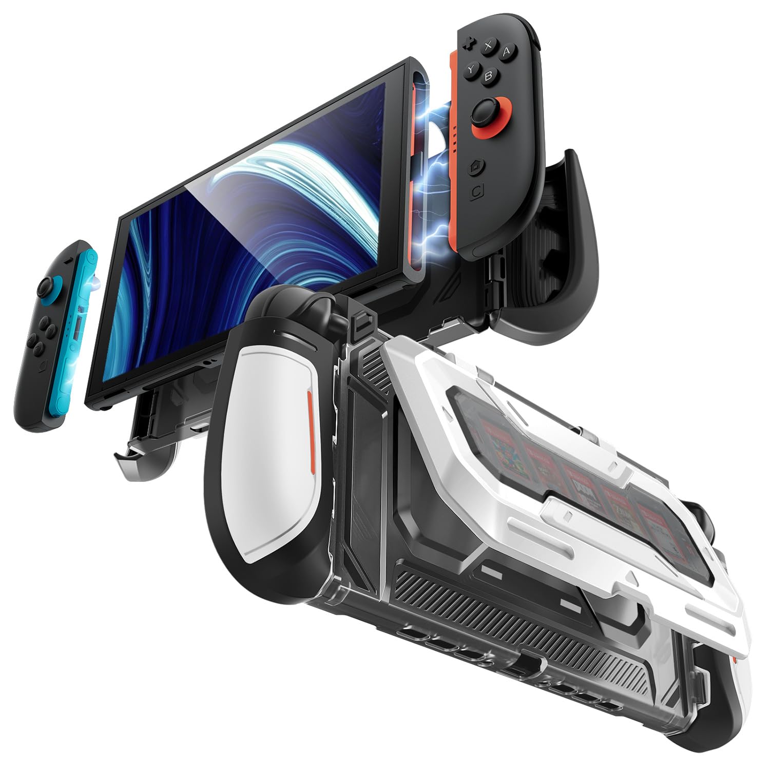 Mumba Dockable for Nintendo Switch 2 Case with Flip Stand, [Titan] Ergonomic Switch 2 Grip Protective Cover Holds 5 Game Cards & 2 TF Cards TPU Accessories and Quick-Release Joy-Con Design(Black) - Image #0