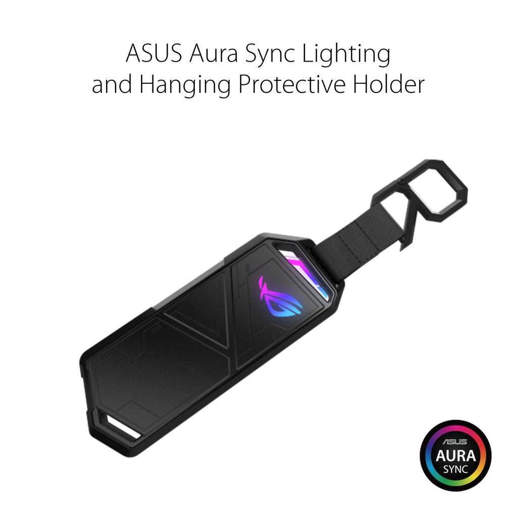 ASUS ROG Strix Arion White M.2 NVMe SSD Enclosure-USB3.2 Gen 2x1 Type-C (10Gbps), Dual USB-C to C & USB-C to A, Screwdriver-Free, Thermal Pads Included, Fits PCIe 2280/2260/2242/2230 M Key/B+M Key