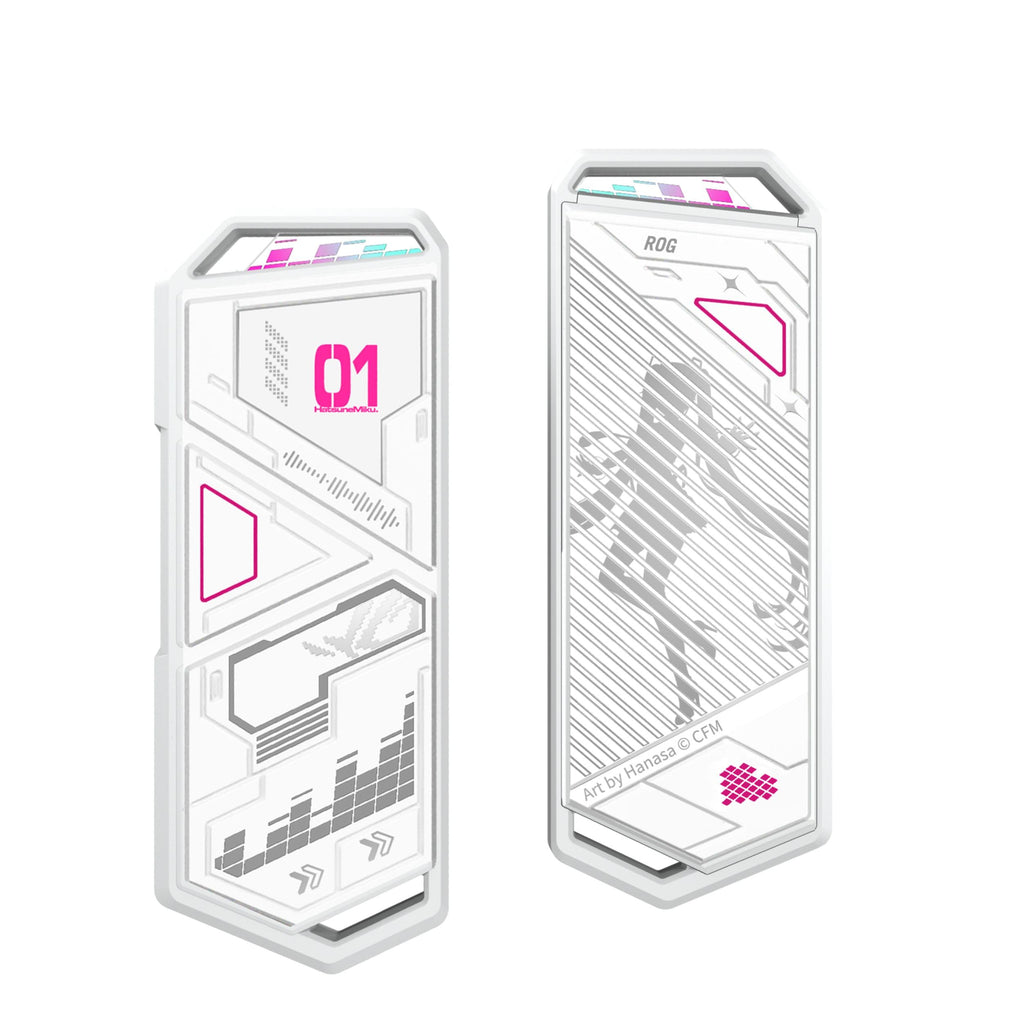 ASUS ROG Strix Arion White M.2 NVMe SSD Enclosure-USB3.2 Gen 2x1 Type-C (10Gbps), Dual USB-C to C & USB-C to A, Screwdriver-Free, Thermal Pads Included, Fits PCIe 2280/2260/2242/2230 M Key/B+M Key