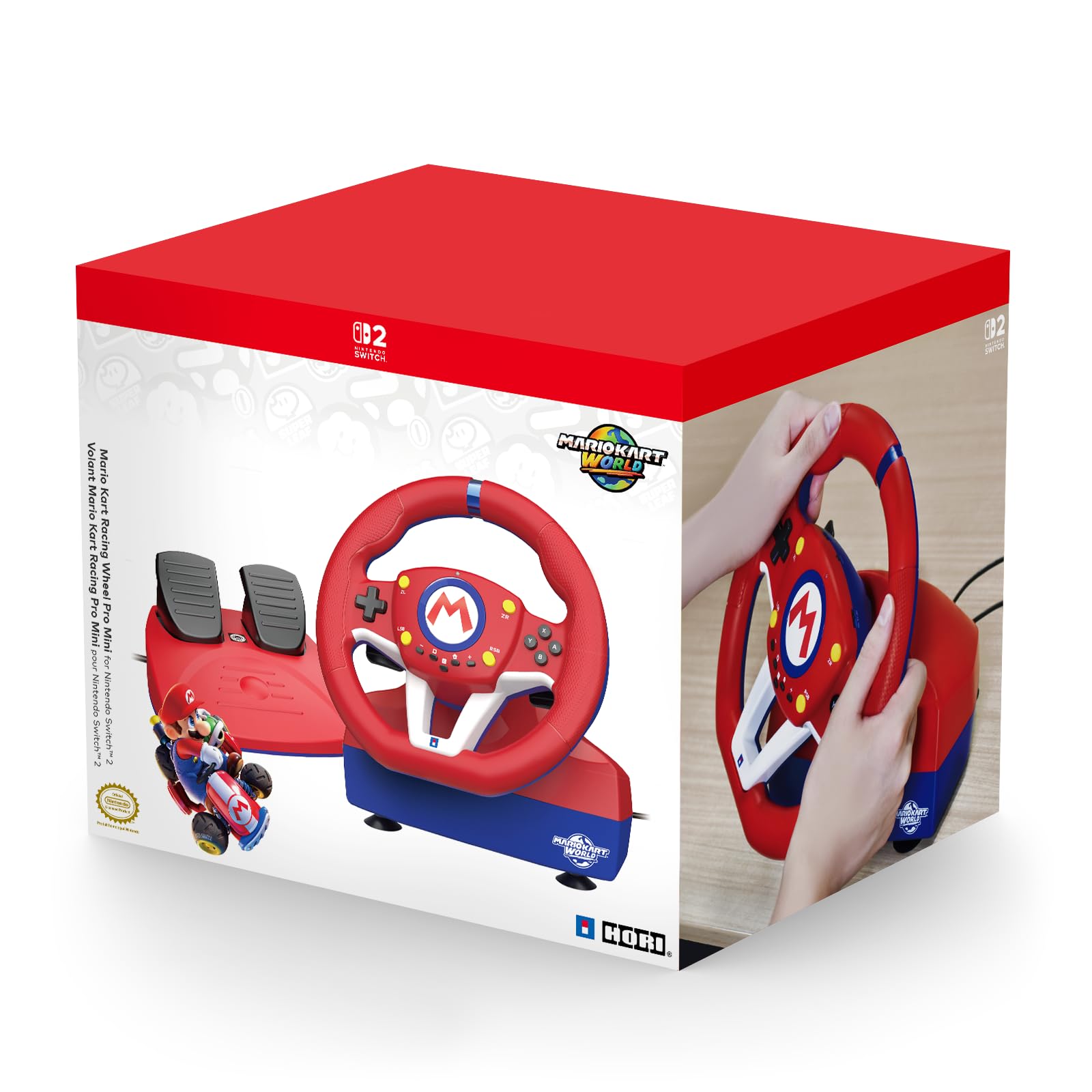 HORI Mario Kart Racing Wheel Pro Mini for Nintendo Switch 2 - Officially Licensed By Nintendo