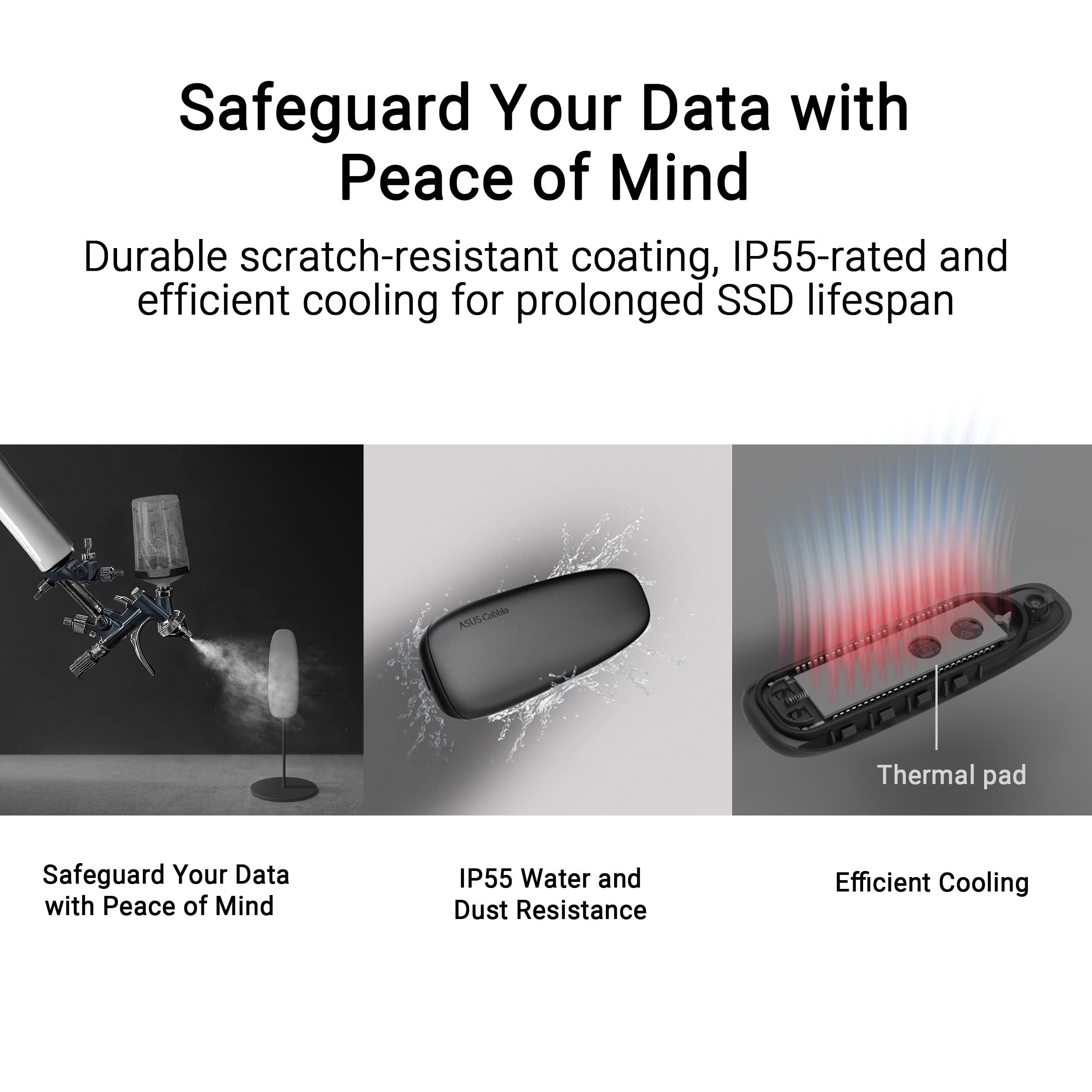 ASUS ROG Strix Arion White M.2 NVMe SSD Enclosure-USB3.2 Gen 2x1 Type-C (10Gbps), Dual USB-C to C & USB-C to A, Screwdriver-Free, Thermal Pads Included, Fits PCIe 2280/2260/2242/2230 M Key/B+M Key