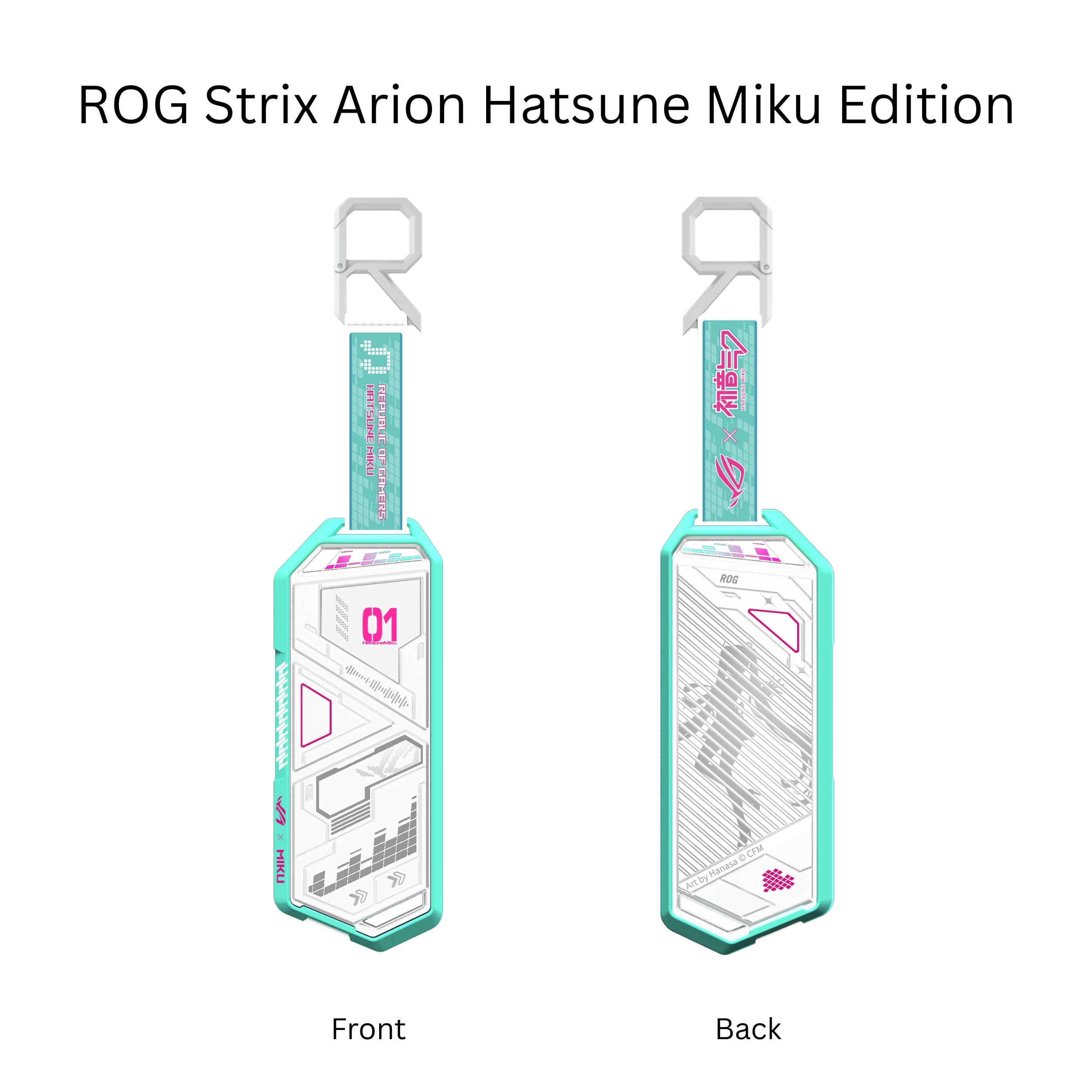 ASUS ROG Strix Arion White M.2 NVMe SSD Enclosure-USB3.2 Gen 2x1 Type-C (10Gbps), Dual USB-C to C & USB-C to A, Screwdriver-Free, Thermal Pads Included, Fits PCIe 2280/2260/2242/2230 M Key/B+M Key