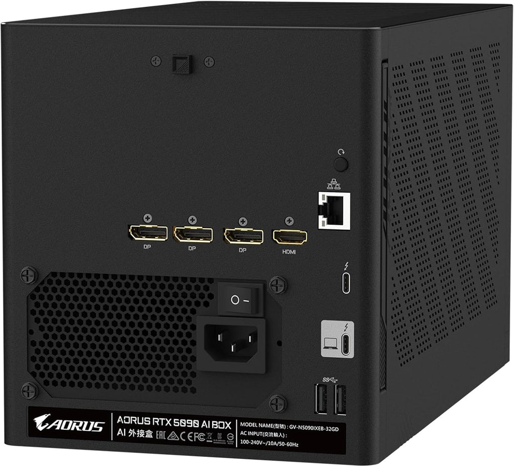 GIGABYTE AORUS RTX 5090 AI Box Graphics Card - External GPU (32GB GDDR7, 512-bit, PCIe 5.0, HDMI/DP 2.1b, 240mm Radiator, Silent Fans, Direct-Coverage Copper Plate, Thunderbolt 5™)