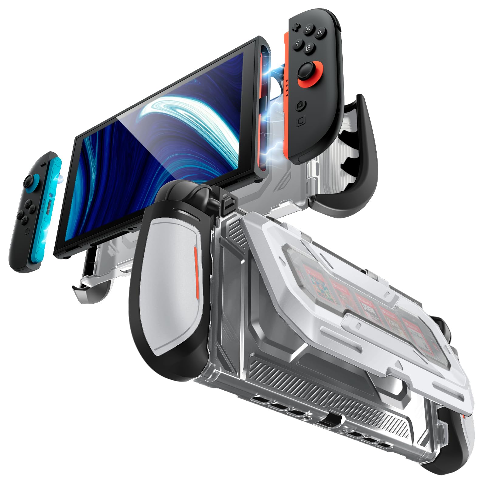 Mumba Dockable for Nintendo Switch 2 Case with Flip Stand, [Titan] Ergonomic Switch 2 Grip Protective Cover Holds 5 Game Cards & 2 TF Cards TPU Accessories and Quick-Release Joy-Con Design(Black) - Image #0