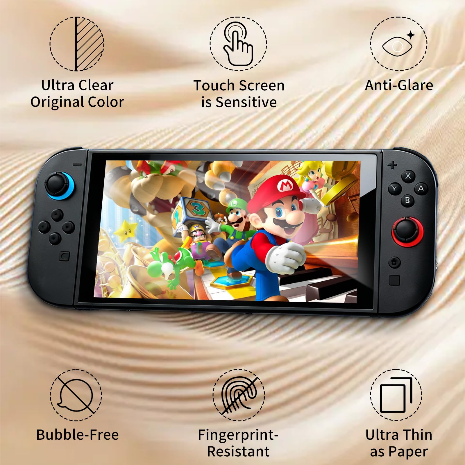 2-Pack Switch 2 Screen Protector 7.9-inch - AR Anti-Glare, 96% Transmittance, 0.175mm Ultra-Thin, Bubble-Free Installation, Anti-Fingerprint, Scratch-Resistant for Nintendo Switch 2 - Image #0