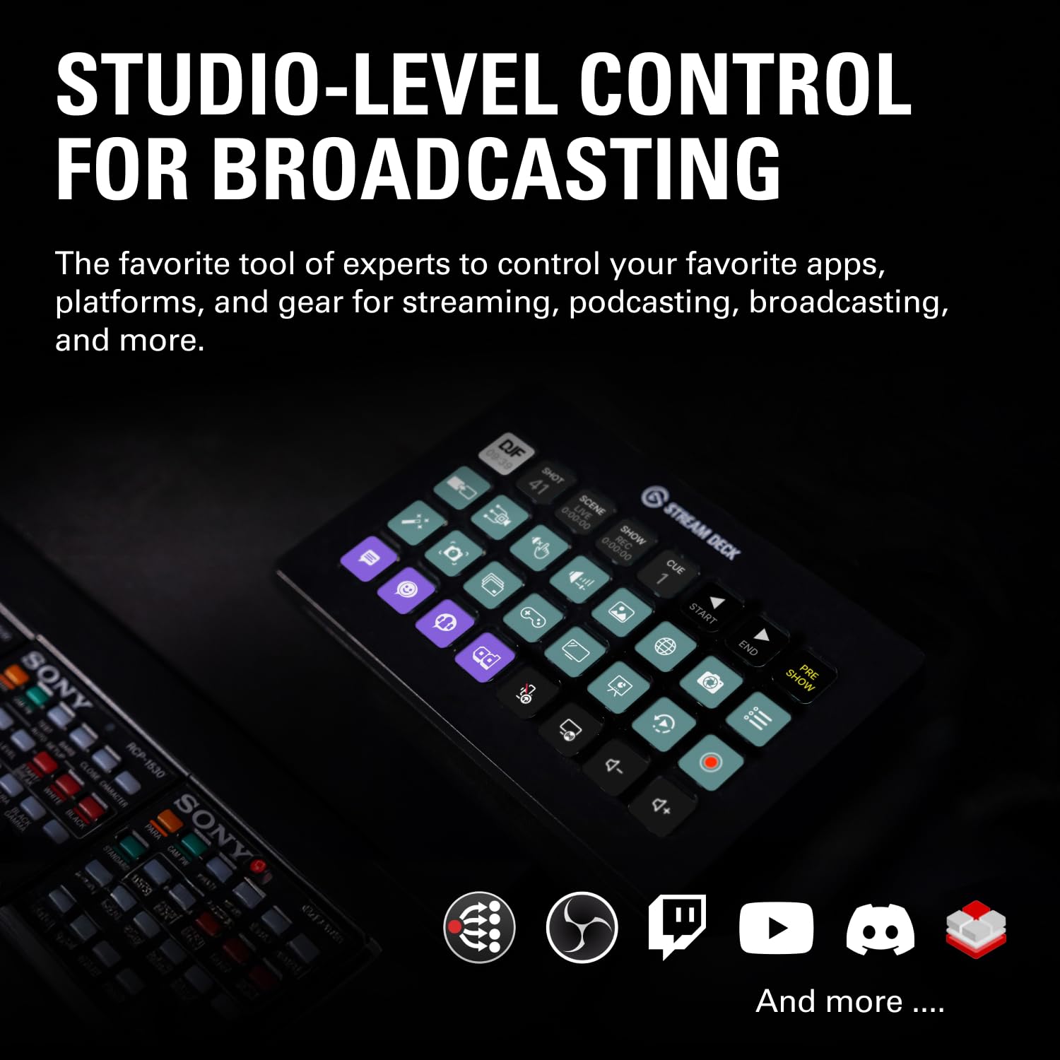 Elgato Stream Deck XL – Advanced Studio Controller, 32 Macro Keys, Trigger Actions in apps and Software Like OBS, Twitch, YouTube and More, USB, Works with Mac and PC