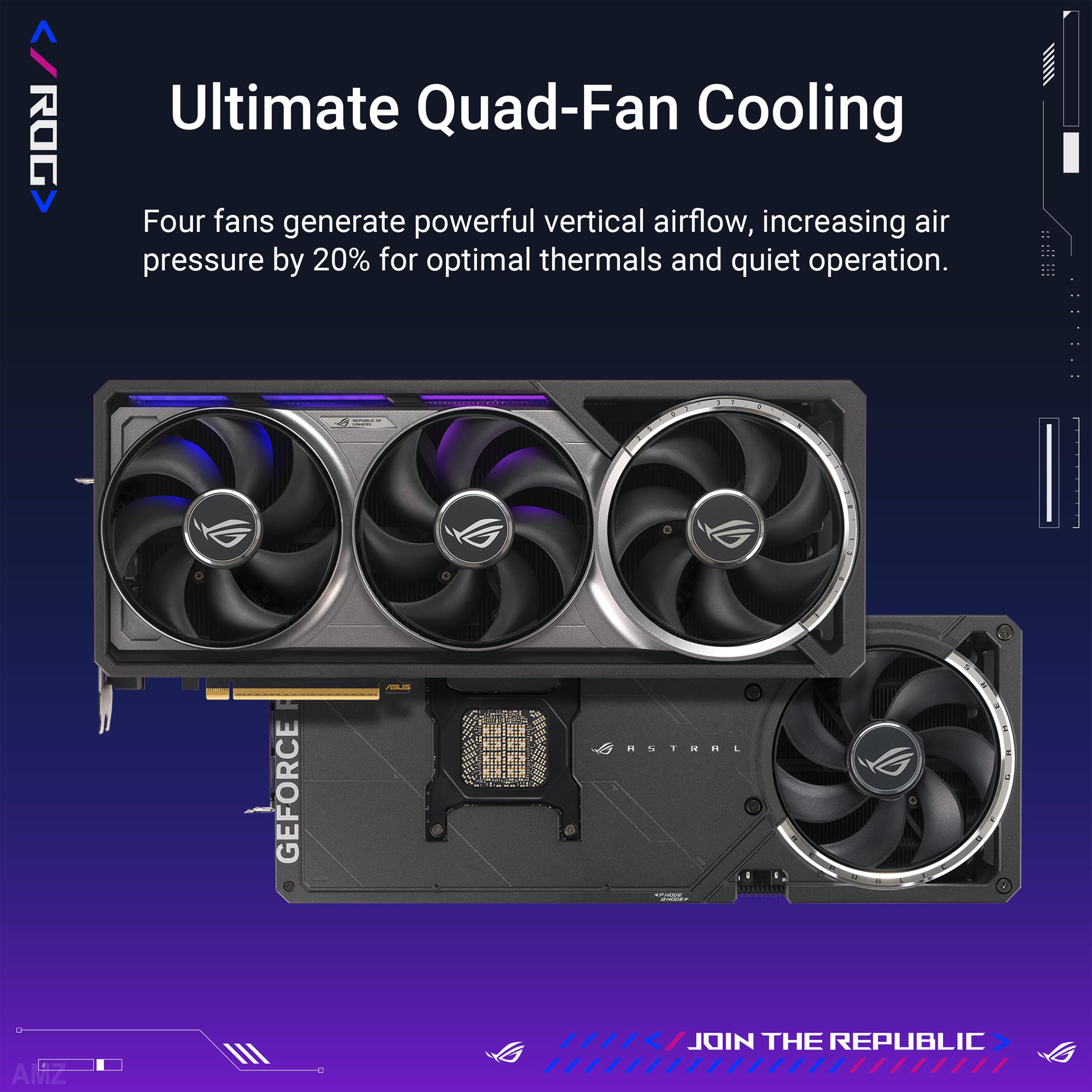 ASUS ROG Astral GeForce RTX™ 5090 OC Edition Graphics Card, NVIDIA (PCIe® 5.0, 32GB GDDR7, HDMI®/DP 2.1, 3.8-Slot, 4-Fan Design, Axial-tech Fans, Patented Vapor Chamber, Phase-Change GPU Thermal Pad)