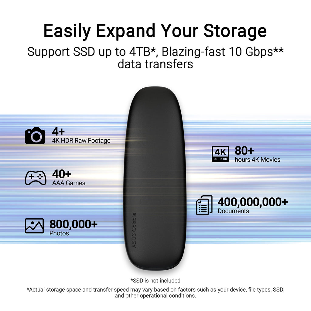 ASUS ROG Strix Arion White M.2 NVMe SSD Enclosure-USB3.2 Gen 2x1 Type-C (10Gbps), Dual USB-C to C & USB-C to A, Screwdriver-Free, Thermal Pads Included, Fits PCIe 2280/2260/2242/2230 M Key/B+M Key