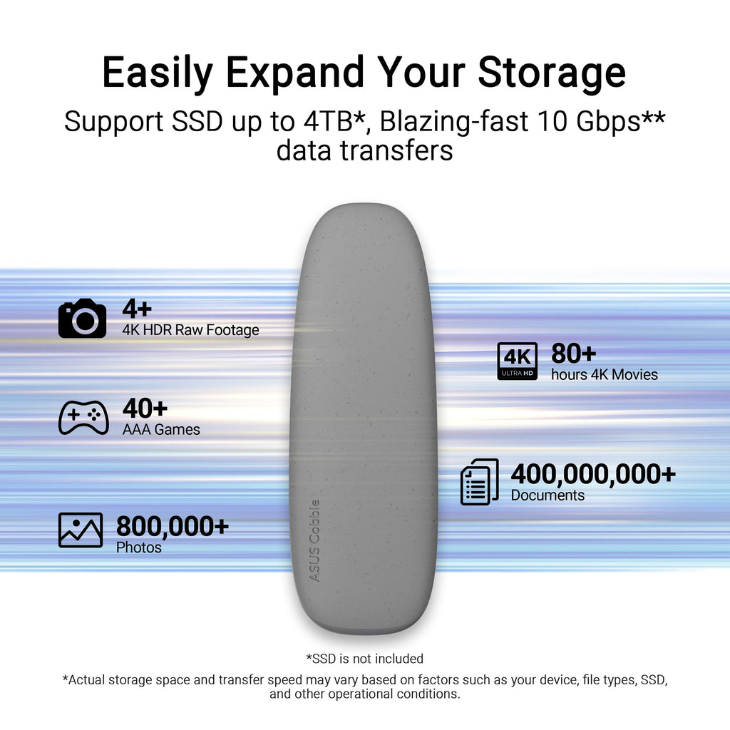 ASUS ROG Strix Arion White M.2 NVMe SSD Enclosure-USB3.2 Gen 2x1 Type-C (10Gbps), Dual USB-C to C & USB-C to A, Screwdriver-Free, Thermal Pads Included, Fits PCIe 2280/2260/2242/2230 M Key/B+M Key