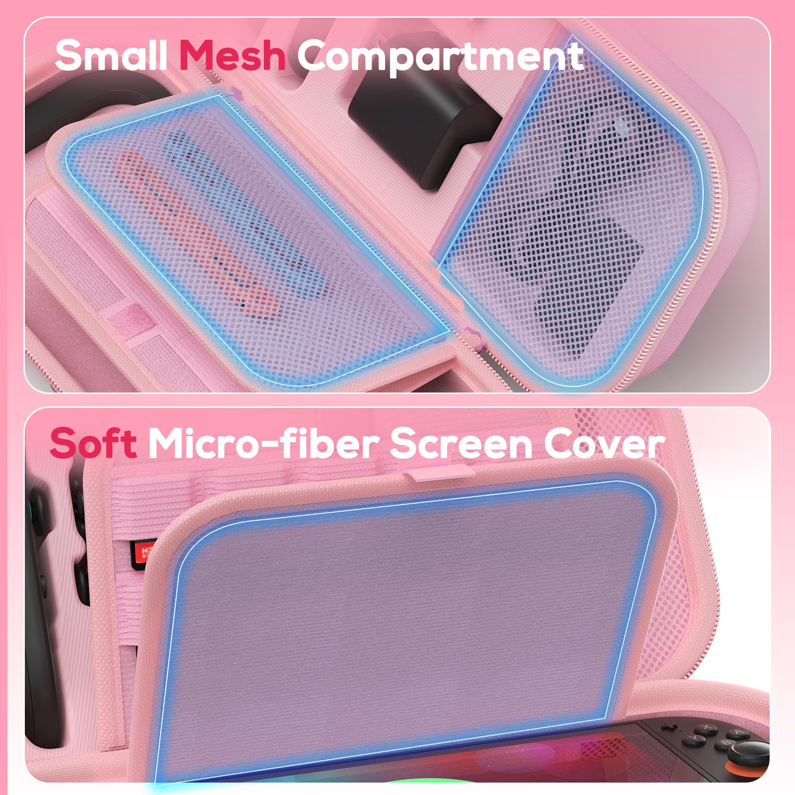 Auarte [Charge inside] Carrying Case for Nintendo Switch 2 2025 / Switch OLED / Switch with Adapter and for Joy Cons Storage, Travel Case for Switch 2 Console with 22 Game Card Storage