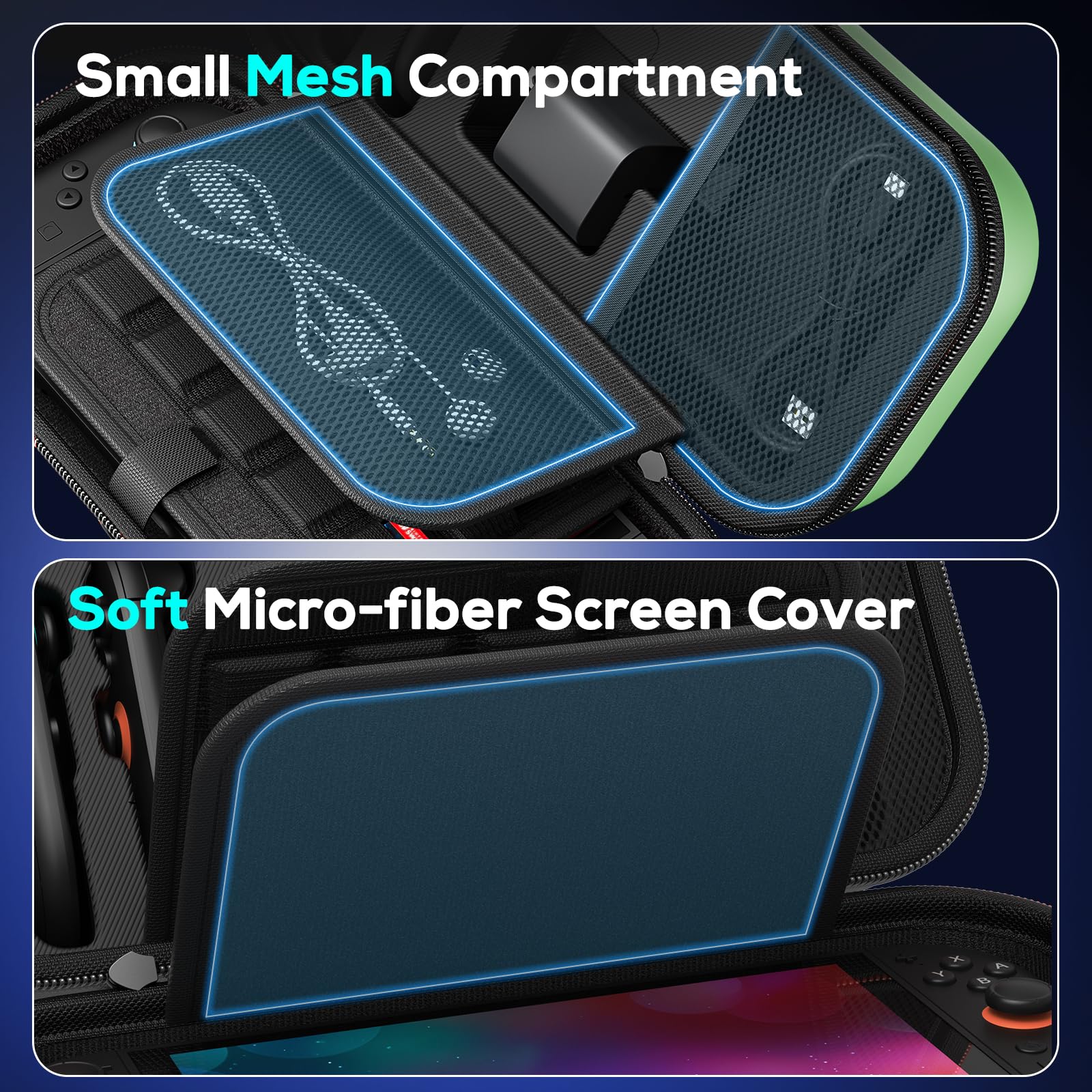 Auarte [Charge inside] Carrying Case for Nintendo Switch 2 2025 / Switch OLED / Switch with Adapter and for Joy Cons Storage, Travel Case for Switch 2 Console with 22 Game Card Storage