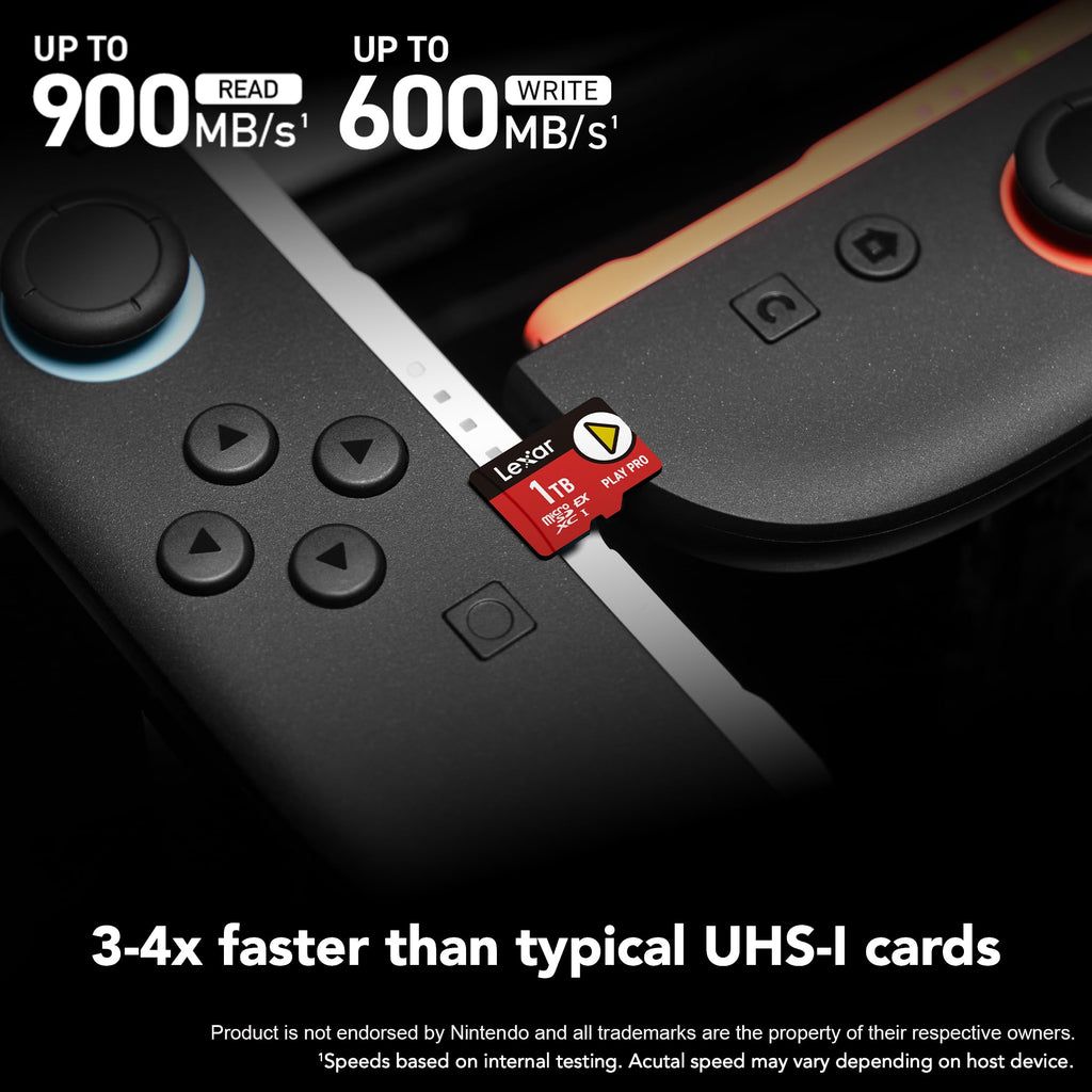 Lexar 1TB Play PRO microSD Express Card, UHS-I, C10, U3, V30, Full HD, 4K, Up to 900/600 MB/s Memory Card, Nintendo-Switch 2, ASUS ROG Ally, Steam Deck (LMSXPS0001T-BNNNU) - Image #0