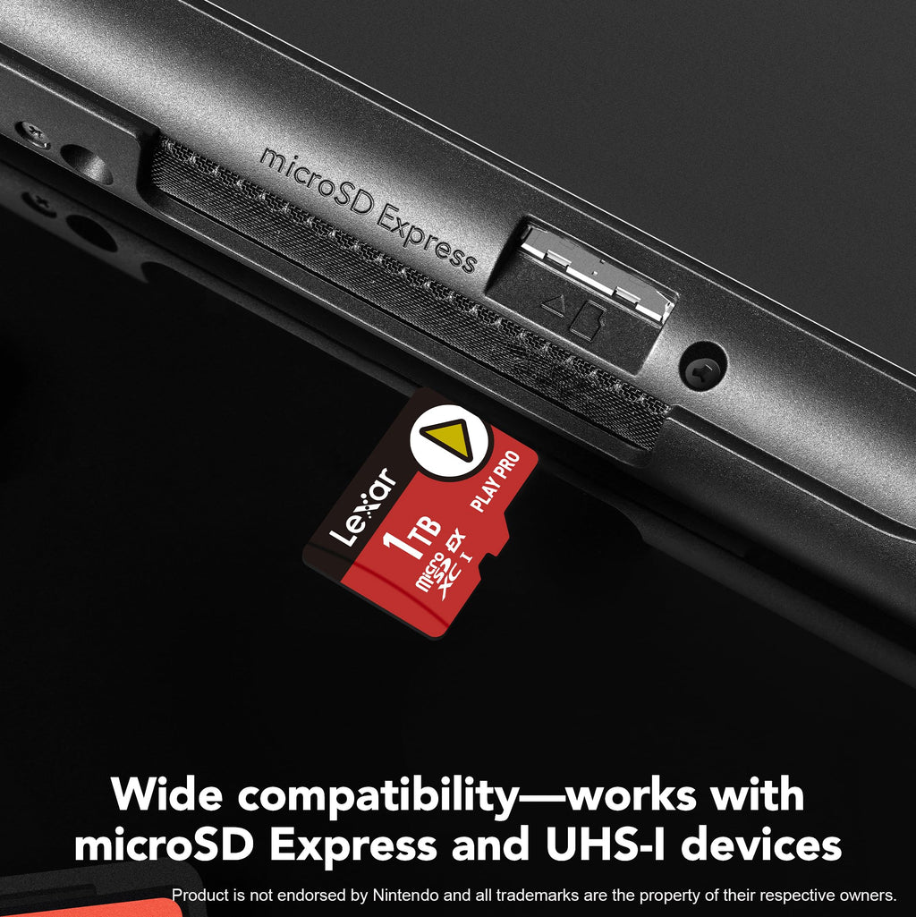 Lexar 1TB Play PRO microSD Express Card, UHS-I, C10, U3, V30, Full HD, 4K, Up to 900/600 MB/s Memory Card, Nintendo-Switch 2, ASUS ROG Ally, Steam Deck (LMSXPS0001T-BNNNU) - Image #0